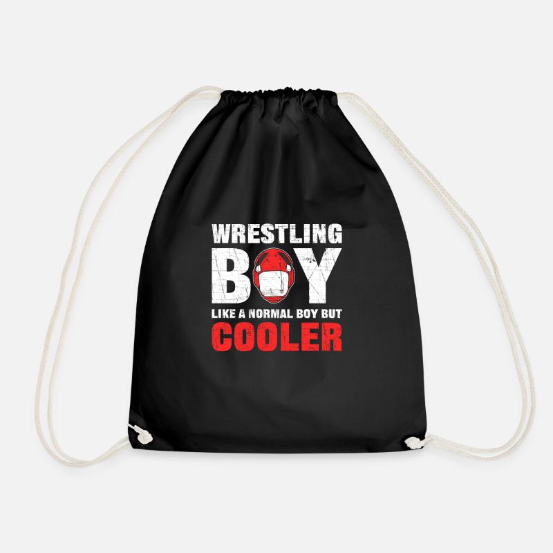 Wrestling Boy. For All Wrestlers And Wrestlign - Drawstring Bag - black