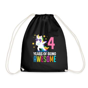 4ème anniversaire 4 ans licorne chemise d’anniversaire - Sac de sport léger - noir - Devant