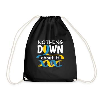 Down Syndrome Day Saying Chromosome Gift Idea - Drawstring Bag - black - Front