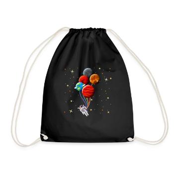 Astronaut Planets Balloons Space Astronomy - Drawstring Bag - black - Front