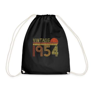 Vintage 1954 Sunset Style - Turnbeutel - Schwarz - Vorne