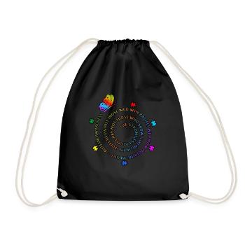 Strong People Autism Consciousness Autistic - Drawstring Bag - black - Front