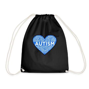 Amour-cœur-autisme-conscience-autiste - Sac de sport léger - noir - Devant