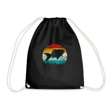 Fischzucht Fisch Aquarium Aquaristik Geschenk - Turnbeutel - Schwarz - Vorne