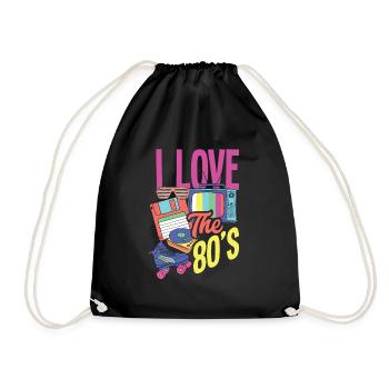 Tenue de fête des années 80 Costume de fête des années 80 - Sac de sport léger - noir - Devant