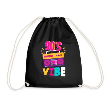 90s Party Outfit Costume 90s Party - Drawstring Bag - black - Front