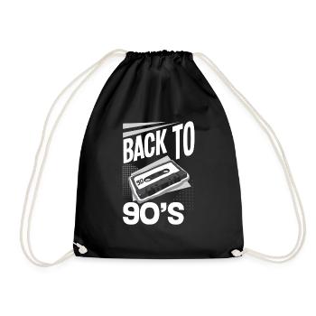 90s Party Outfit Costume 90s Party - Drawstring Bag - black - Front