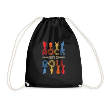 Rock And Roll Guitar Music Guitar Player - Drawstring Bag - black - Front