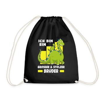 Ich Bin Ein Großer Und Stolzer Bruder - Turnbeutel - Schwarz - Vorne