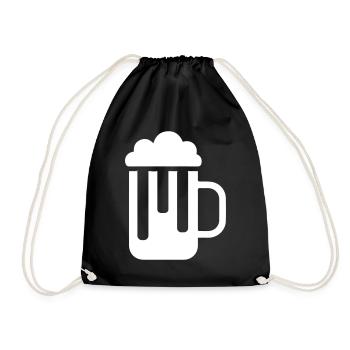 Beer glass - Drawstring Bag - black - Front