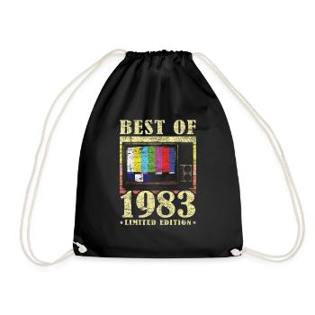 Best Of 1983 Retro TV - Turnbeutel - Schwarz - Vorne