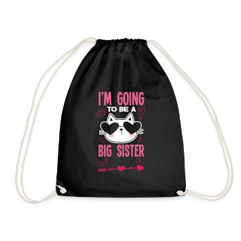 Je vais être une grande sœur chat - Sac de sport léger - noir - Devant