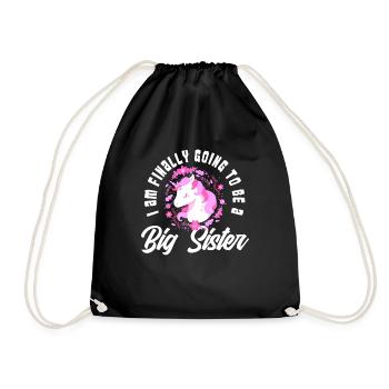Je vais être une grande sœur licorne - Sac de sport léger - noir - Devant