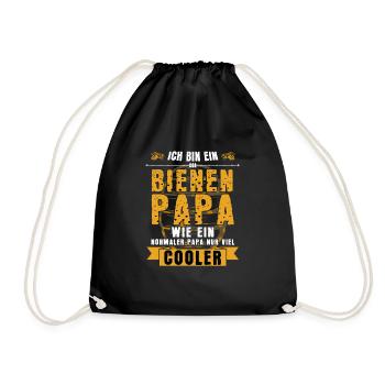 Bienen Papa Imker Bienenstock - Turnbeutel - Schwarz - Vorne