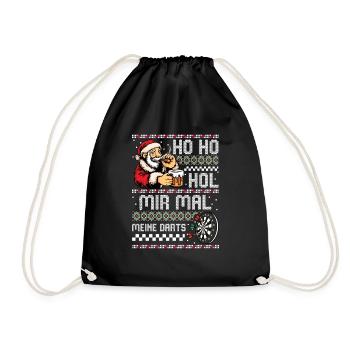Ho Ho Hol Mir Mal Meine Darts Ugly Christmas Dart - Turnbeutel - Schwarz - Vorne