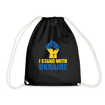 Je soutiens l’Ukraine Je suis aux côtés de l’Ukraine - Sac de sport léger - noir - Devant