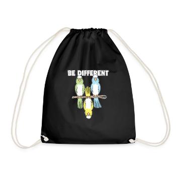 Budgerigar Bird Bat Fairy Tale Be Different - Drawstring Bag - black - Front