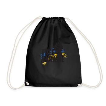 Free Ukraine Freedom for Ukraine Blue Yellow - Drawstring Bag - black - Front