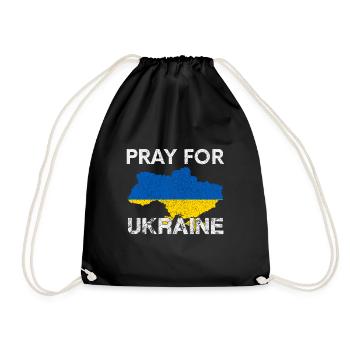 Pray for Ukraine Beten für den Frieden im Osten - Turnbeutel - Schwarz - Vorne