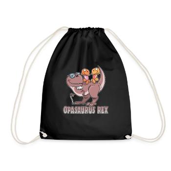 Opasaurus Rex Opa T-Rex Dinosaurier Dino - Turnbeutel - Schwarz - Vorne