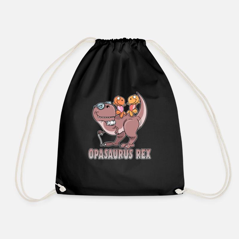 Opasaurus Rex Opa T-Rex Dinosaurier Dino - Turnbeutel - Schwarz