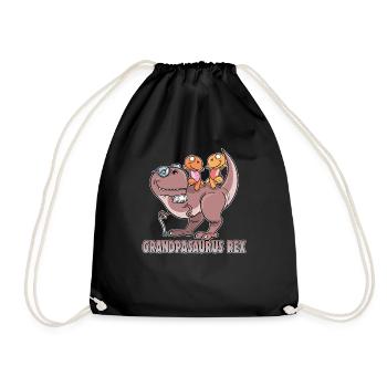 Grandpasaurus Grandpa T-Rex Dinosaur Dino - Turnbeutel - Schwarz - Vorne