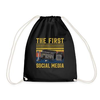 Ham Radio The First Social Media ham radio, amateu - Turnbeutel - Schwarz - Vorne