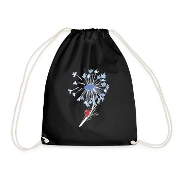 Entomology I Dandelion Flower Ladybeetle I - Drawstring Bag - black - Front