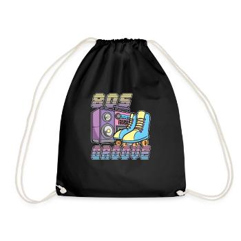 80s Groove Rollerdisco Rollerskates 80s Retro - Drawstring Bag - black - Front