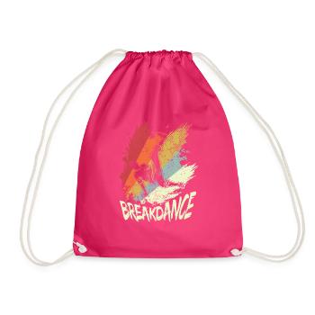Vintage B-Boy Break Dancer Breakdancing - Drawstring Bag - fuchsia - Front
