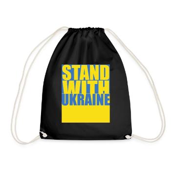 STAND WITH UKRAINE Flag of Ukraine - Drawstring Bag - black - Front
