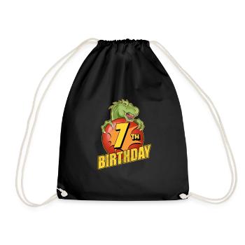 7. Geburtstag - Turnbeutel - Schwarz - Vorne