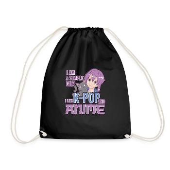 Je suis une fille simple J’aime la K-Pop et l’Anime - Sac de sport léger - noir - Devant