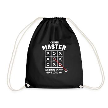 Ich bin Master Spruch Geschenk Uni Abschluss - Turnbeutel - Schwarz - Vorne