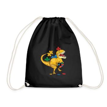 Dinosaurier-liebes-spezial-puzzle - Turnbeutel - Schwarz - Vorne