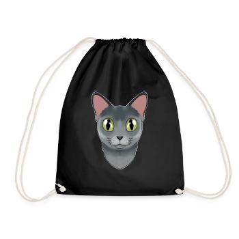 Cat Lover I Cat Face I Russian Blue Cat - Turnbeutel - Schwarz - Vorne