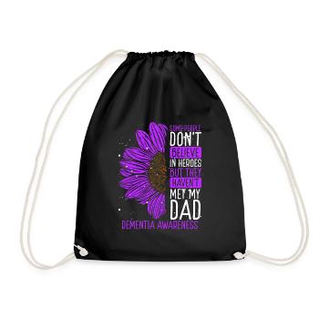 Ruban de sensibilisation à la démence Papa guerrier - Sac de sport léger - noir - Devant