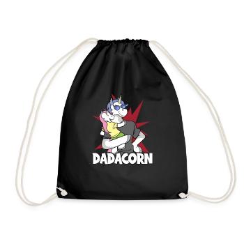 Dadacorn Papa Einhorn - Turnbeutel - Schwarz - Vorne