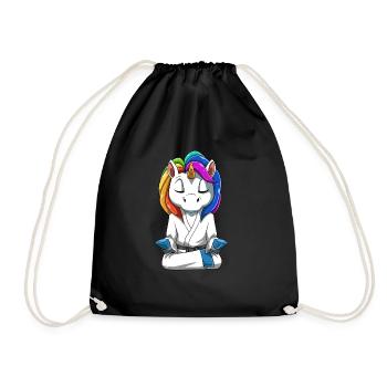 Niedliches BJJ Einhorn - Brasilianisches Jiu Jitsu - Turnbeutel - Schwarz - Vorne