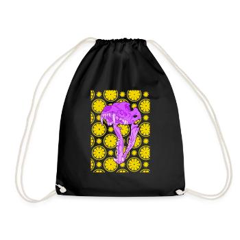 Totenkopf Kawaii Pastell Goth Festival Techno - Turnbeutel - Schwarz - Vorne