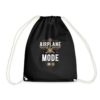 Airplane Pilot Vintage Airplane - Turnbeutel - Schwarz - Vorne