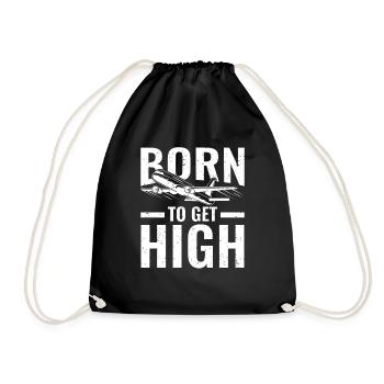 Airplane Pilot Flying Pilot Pilot Gift - Drawstring Bag - black - Front