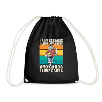 Fun Marathon Runner Fitness Endurance Athlete - Drawstring Bag - black - Front