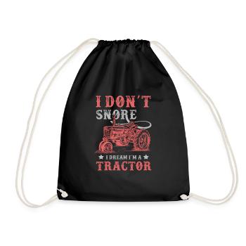 I Don't Snore I Dream I'm A Tractor Farmer - Drawstring Bag - black - Front