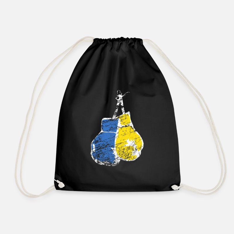 Boxhandschuhe Ukraine Flagge Stand mit der Ukraine - Turnbeutel - Schwarz