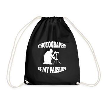 Photographers Saying Camera Funny Photography - Drawstring Bag - black - Front