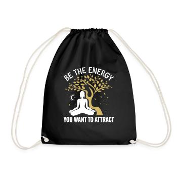être l’énergie que vous voulez attirer le yoga, le cadeau, le médi - Sac de sport léger - noir - Devant