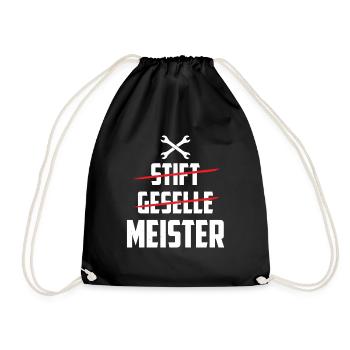 Stift Geselle Meister - Turnbeutel - Schwarz - Vorne