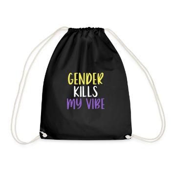 Funny Nonbinary Genderqueer Pride - Gender Kills - Turnbeutel - Schwarz - Vorne