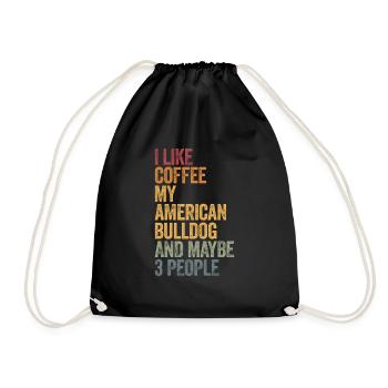 Le café et mon bouledogue américain - Sac de sport léger - noir - Devant